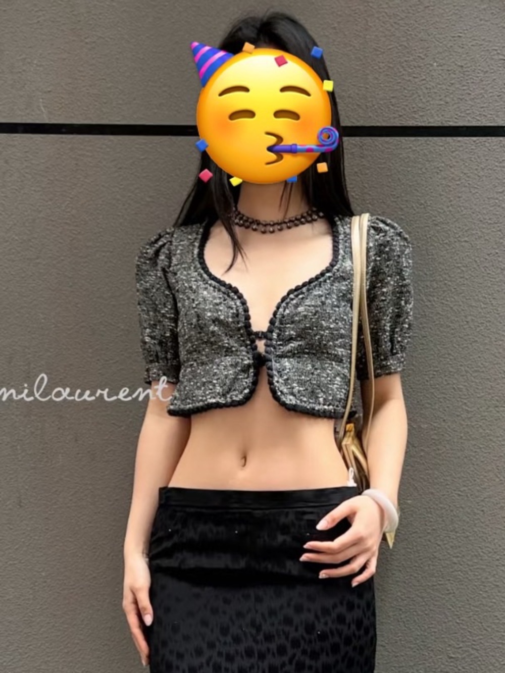 YSL Yves Saint Laurent Tweed Crop Top Authentic